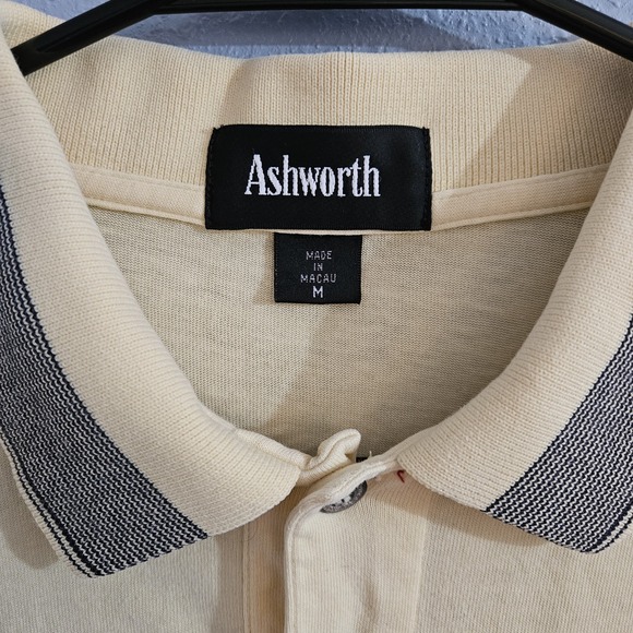 Ashworth Golf Polo Men's Size M Vintage Yellow - Picture 5 of 10